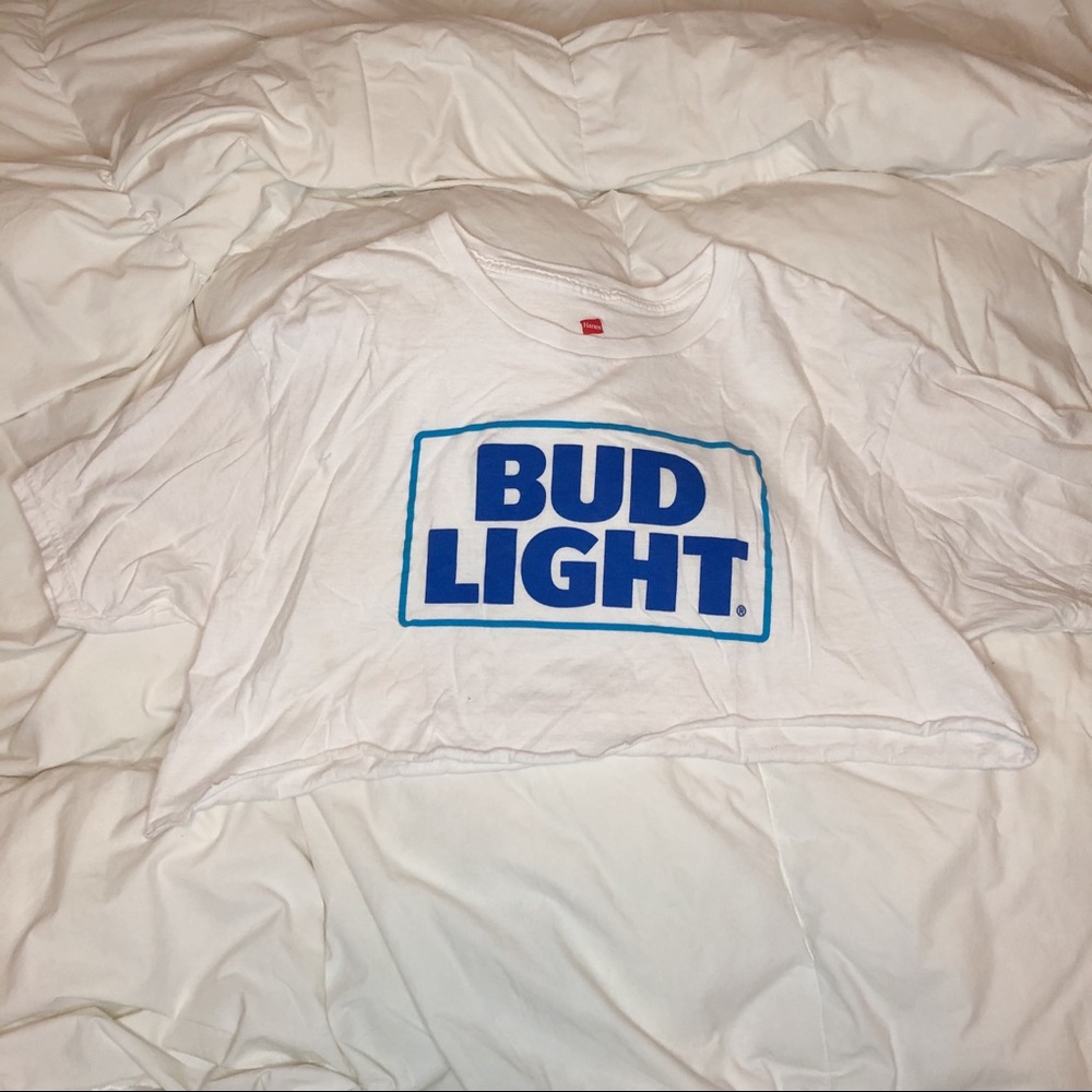 bud light crop top t shirt